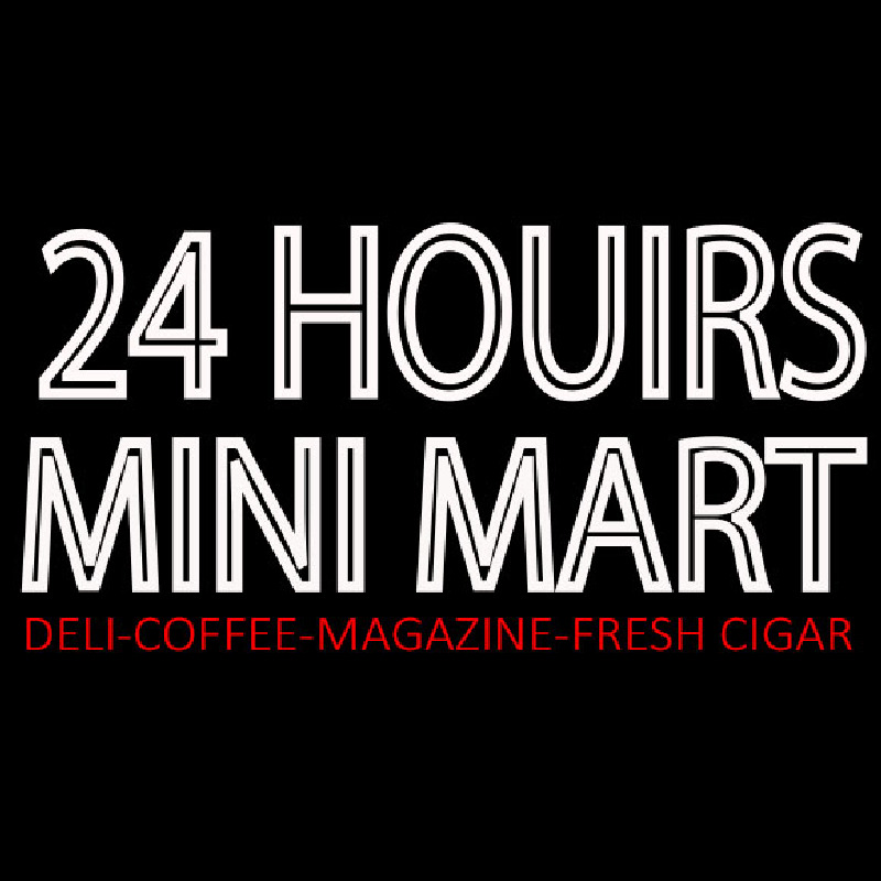 24 Hours Mini Mart Neonkyltti