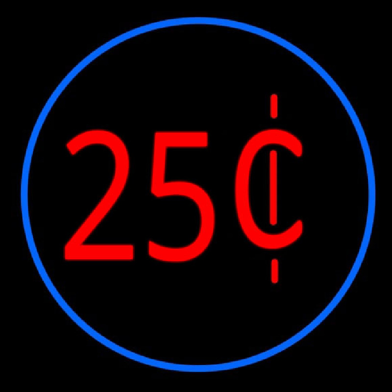 25 Cent Logo Neonkyltti