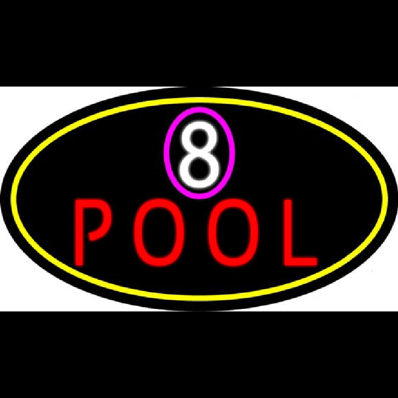 8 Pool Oval With Yellow Border Neonkyltti