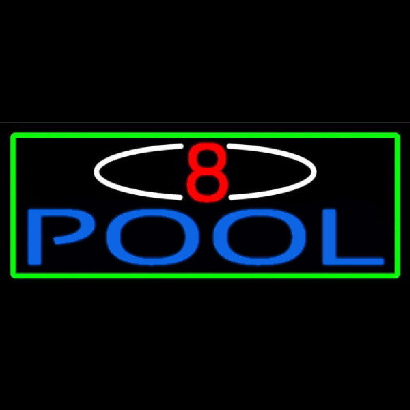 8 Pool With Green Border Neonkyltti