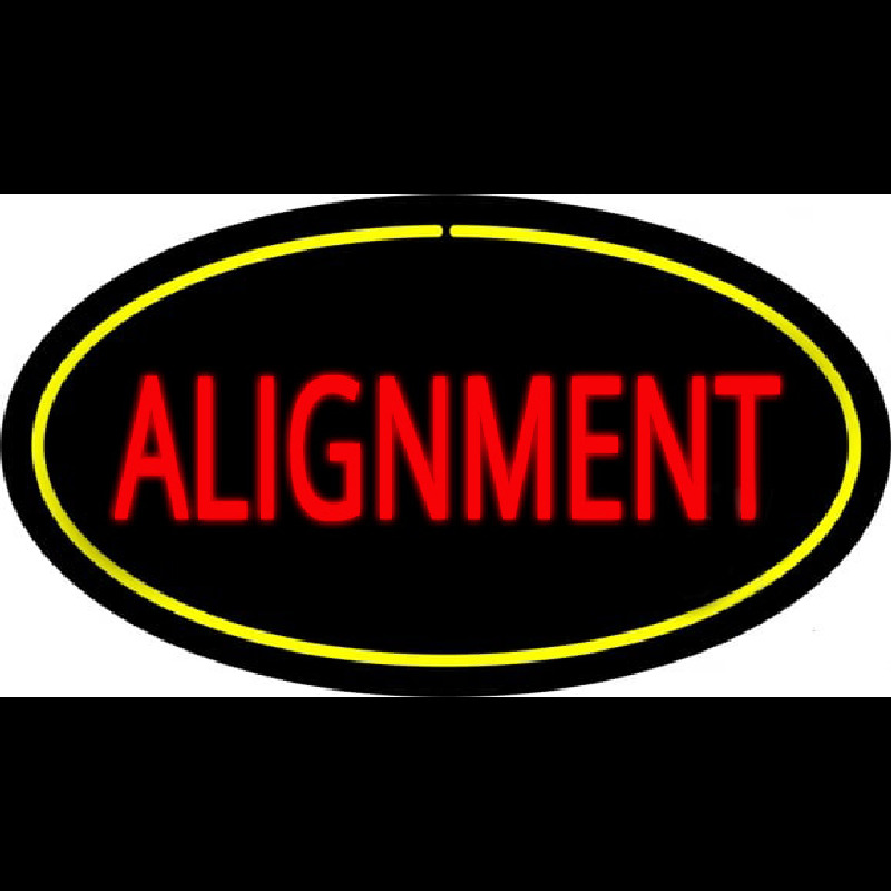 Alignment Yellow Oval Neonkyltti