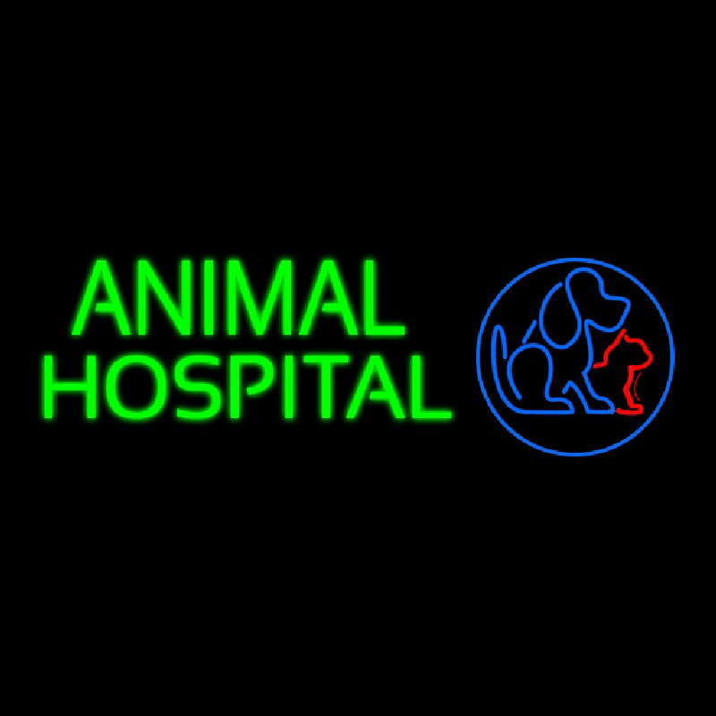 Animal Hospital Dog Cat Logo Veterinary Neonkyltti