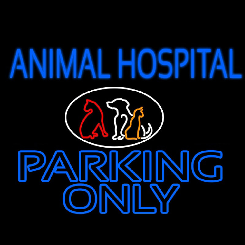 Animal Hospital Parking Only Neonkyltti