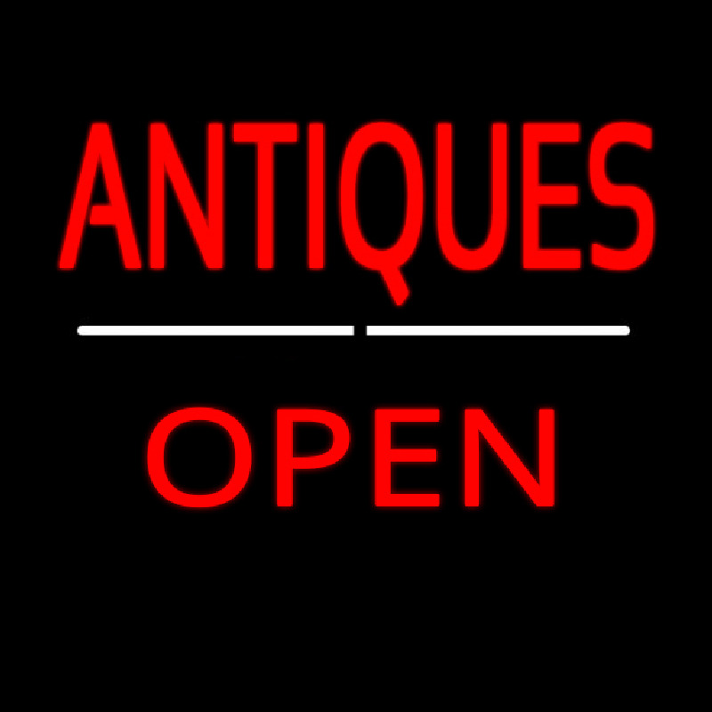 Antiques Open White Line Neonkyltti