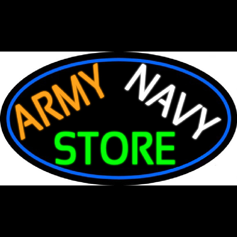 Army Navy Store With Blue Border Neonkyltti