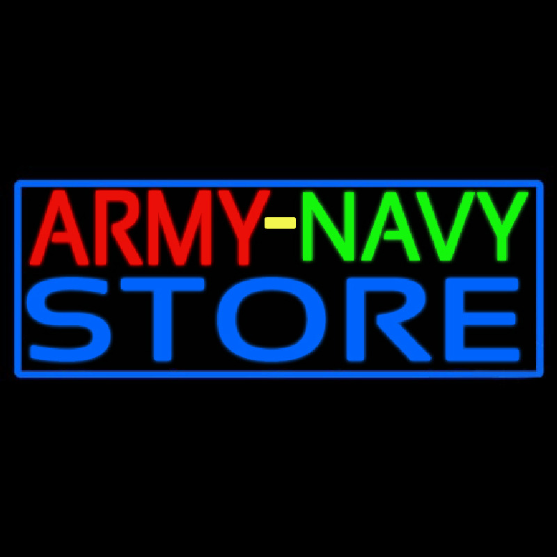 Army Navy Store With Blue Border Neonkyltti