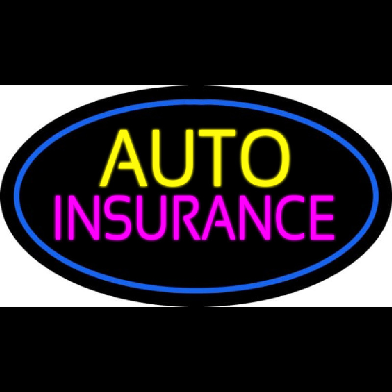 Auto Insurance Blue Oval Neonkyltti