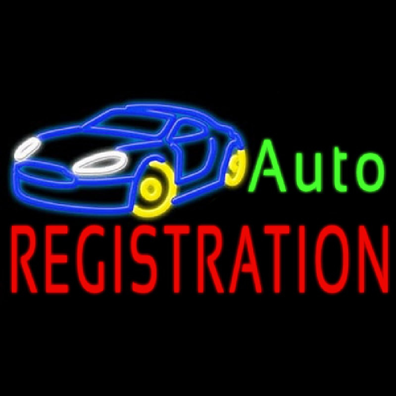 Auto Registration Neonkyltti