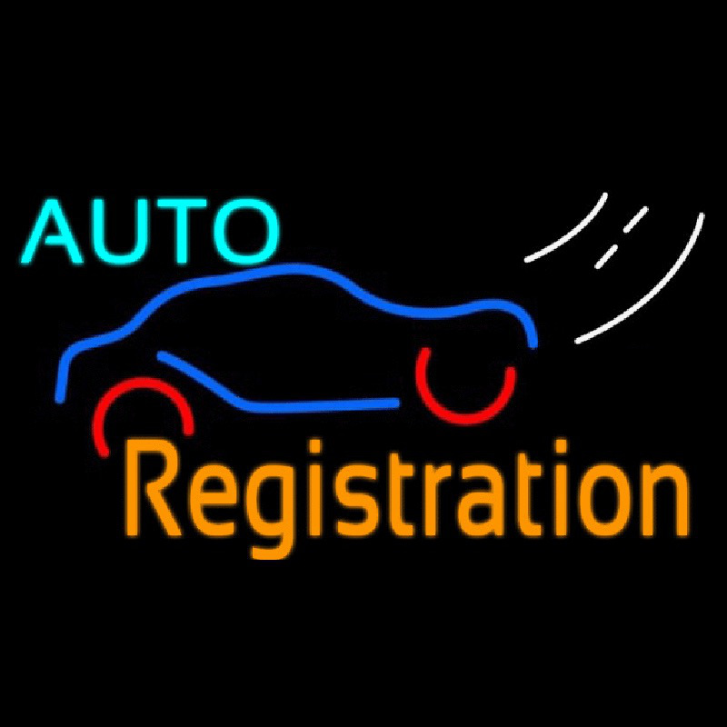 Auto Registration Neonkyltti