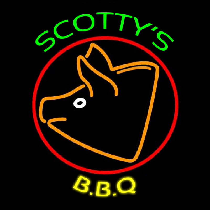 BBQ Scottys Pig Neonkyltti