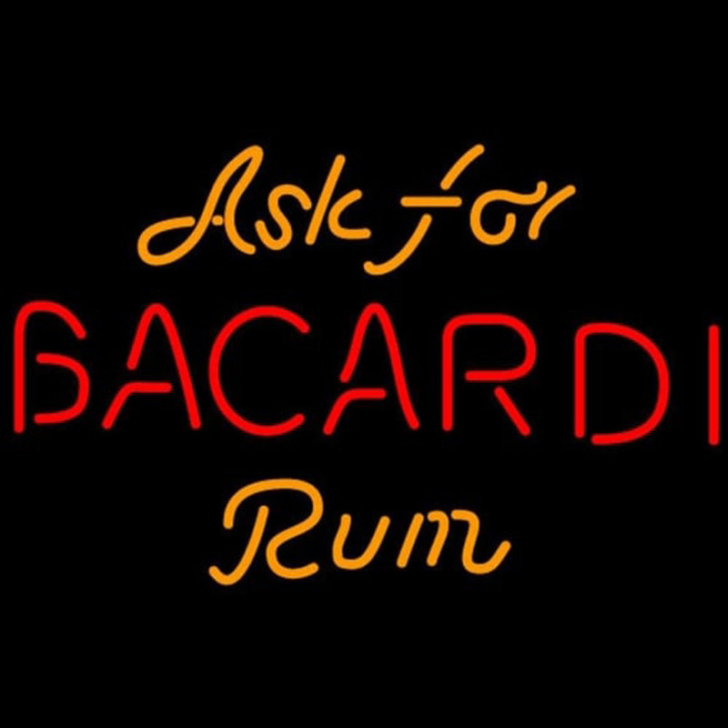 Bacardi Ask For Rum Sign Neonkyltti