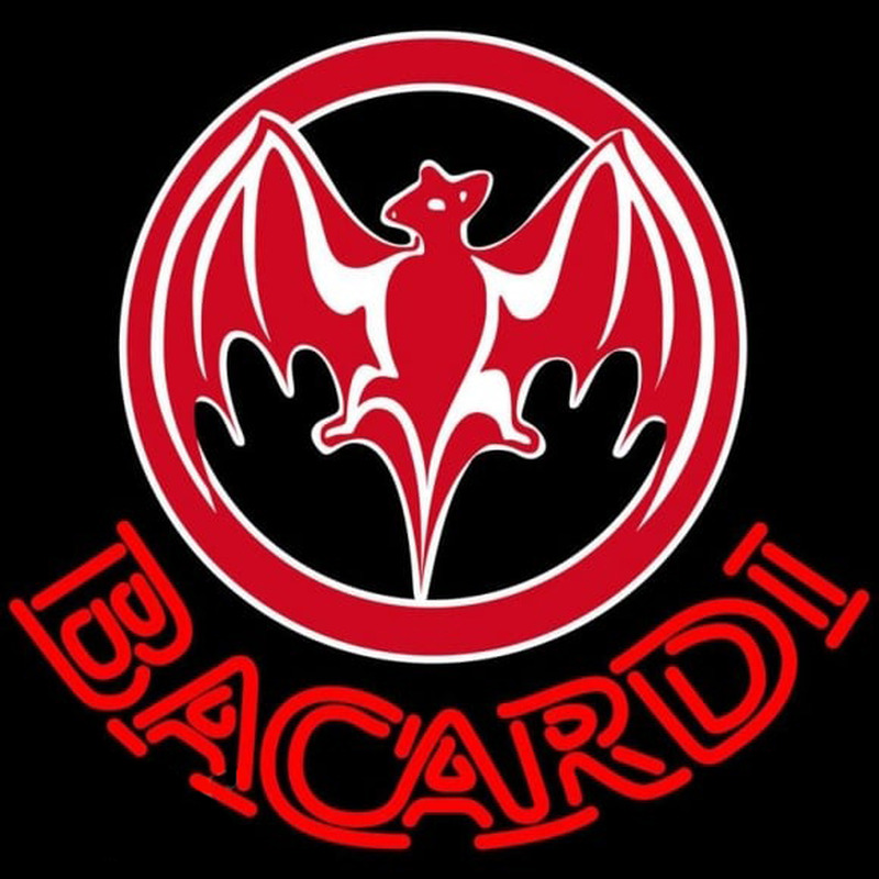 Bacardi Bat Red Logo Rum Sign Neonkyltti