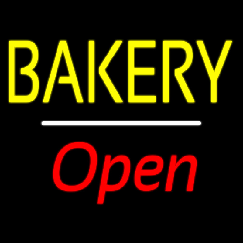 Bakery Open White Line Neonkyltti
