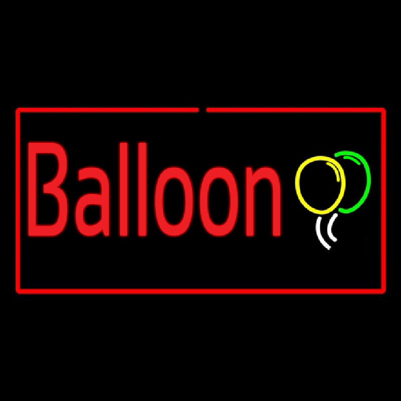 Balloon Rectangle Red Neonkyltti