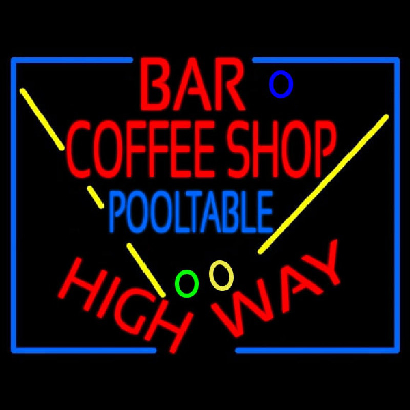 Bar Coffee Shop Pool Table Neonkyltti