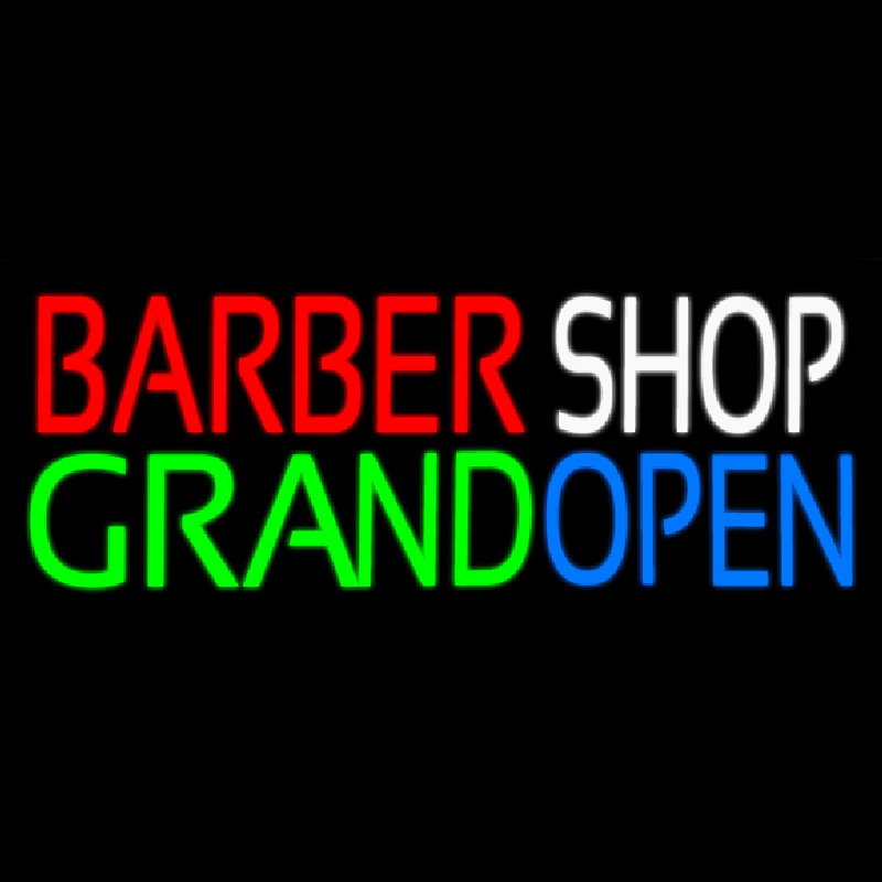 Barber Shop Grand Open Neonkyltti