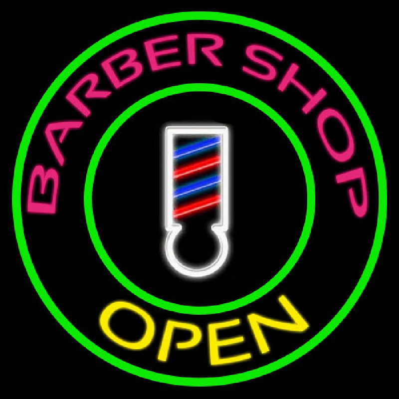 Barber Shop Open Neonkyltti