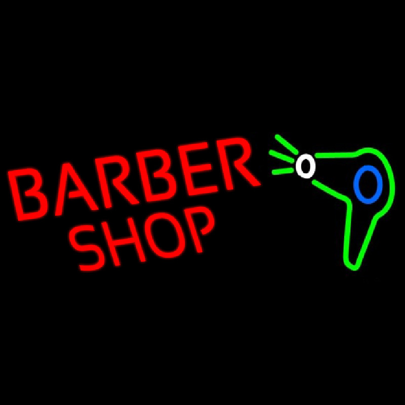 Barber Shop With Dryer And Scissor Neonkyltti