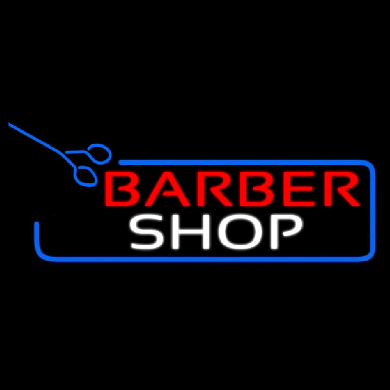 Barber Shop With Scissor Neonkyltti