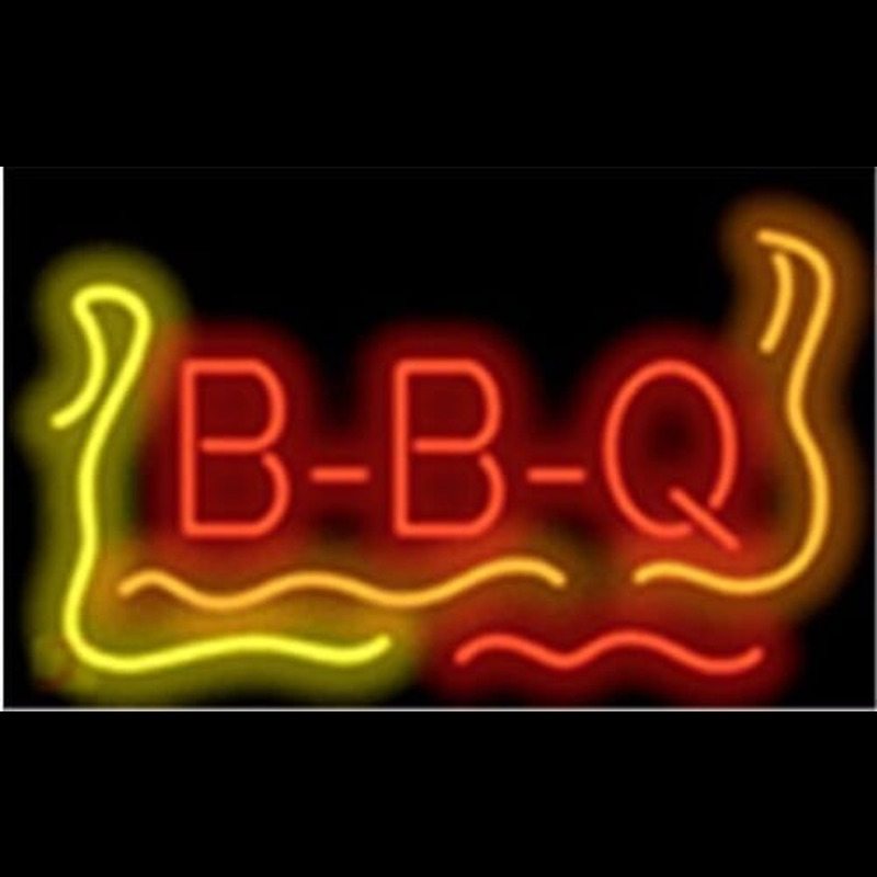 Bbq Flame Barbeque Restaurant Neonkyltti