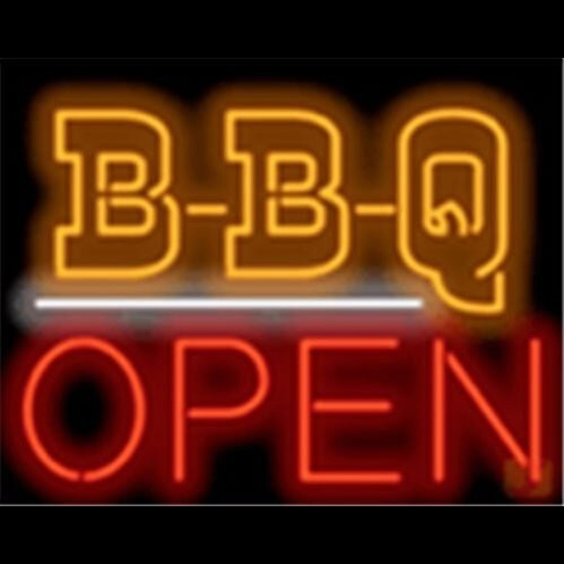 Bbq Open Barbeque Restaurant Board Neonkyltti