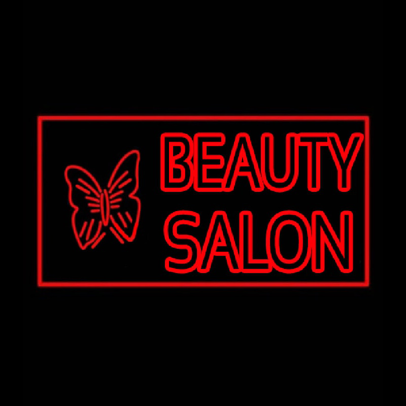 Beauty Salon With Butterfly Log Neonkyltti