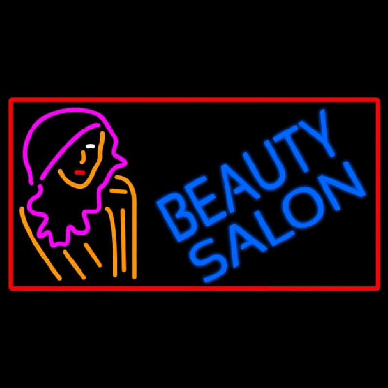 Beauty Salon With Girl Neonkyltti