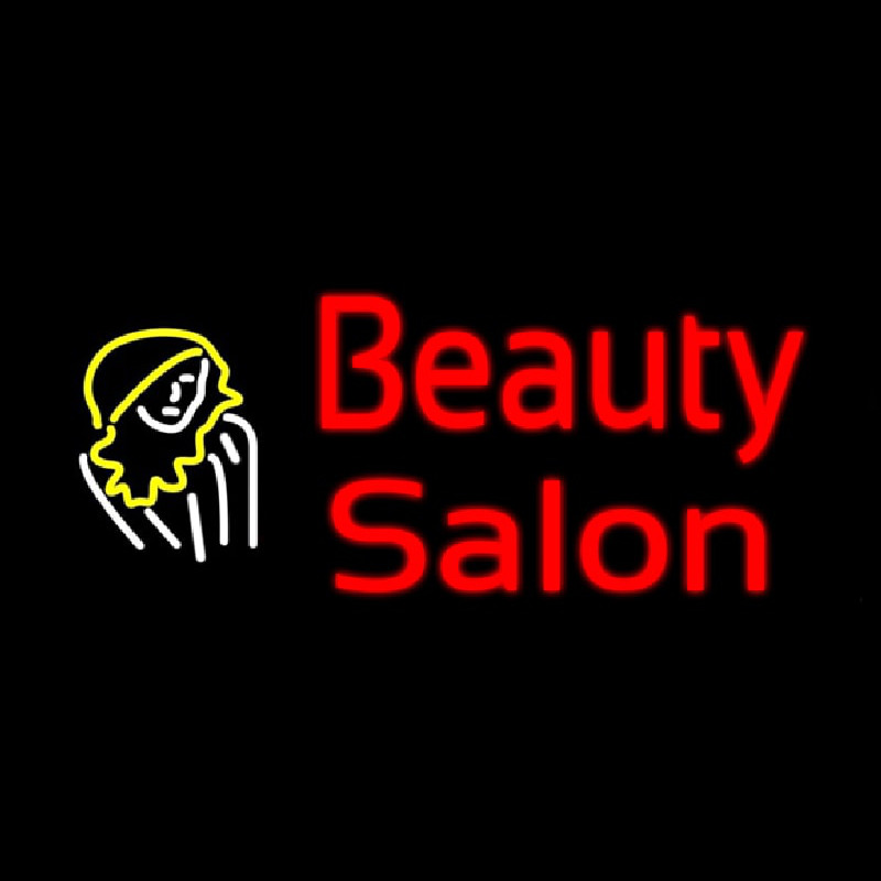 Beauty Salon With Girl Neonkyltti