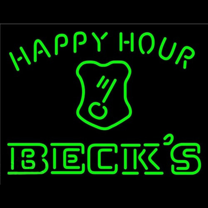 Beck Key Logo Happy Hour Beer Neonkyltti