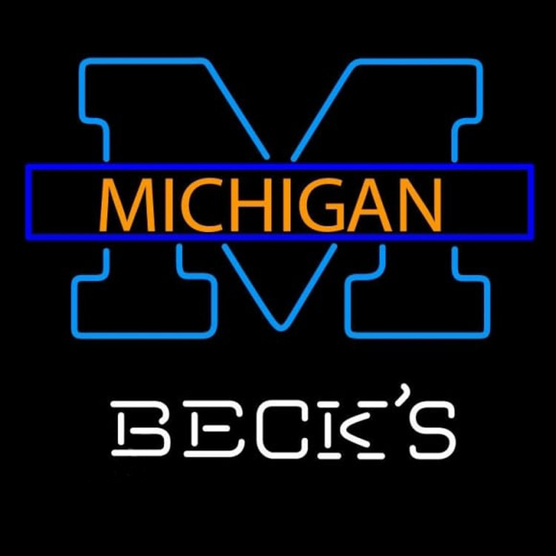 Becks Michigan University of Michigan Beer Sign Neonkyltti