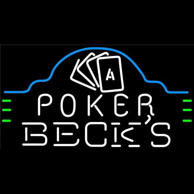 Becks Poker Ace Cards Beer Sign Neonkyltti