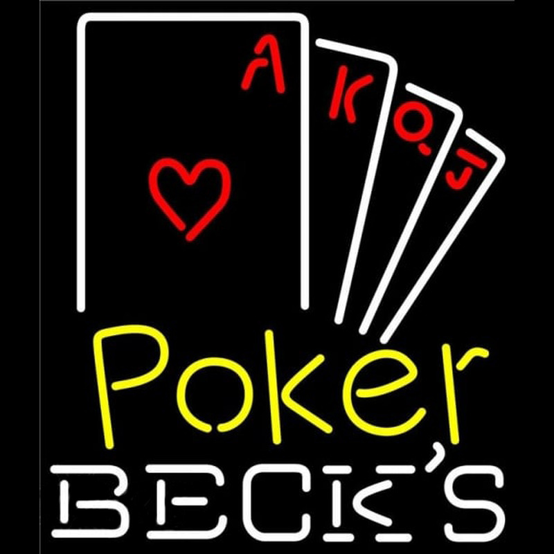 Becks Poker Ace Series Beer Sign Neonkyltti