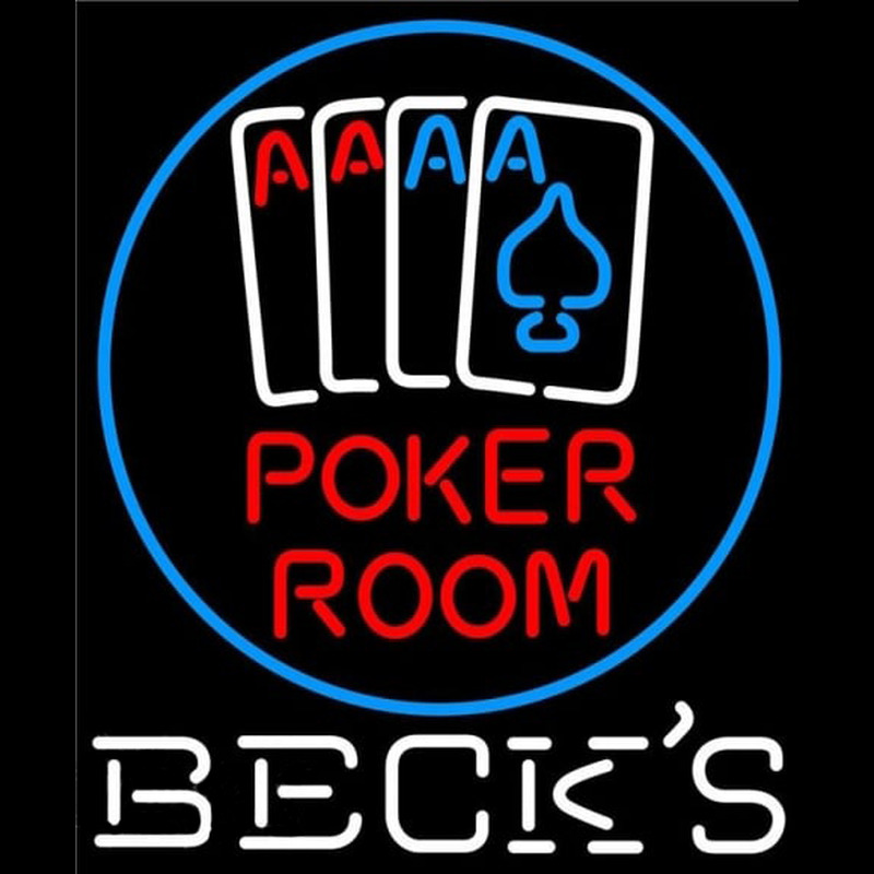 Becks Poker Room Beer Sign Neonkyltti