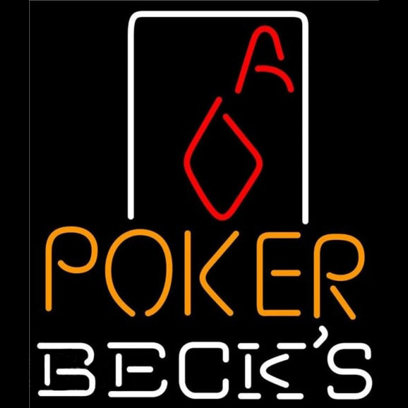 Becks Poker Squver Ace Beer Sign Neonkyltti