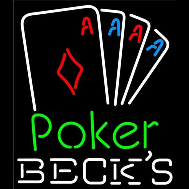 Becks Poker Tournament Beer Sign Neonkyltti
