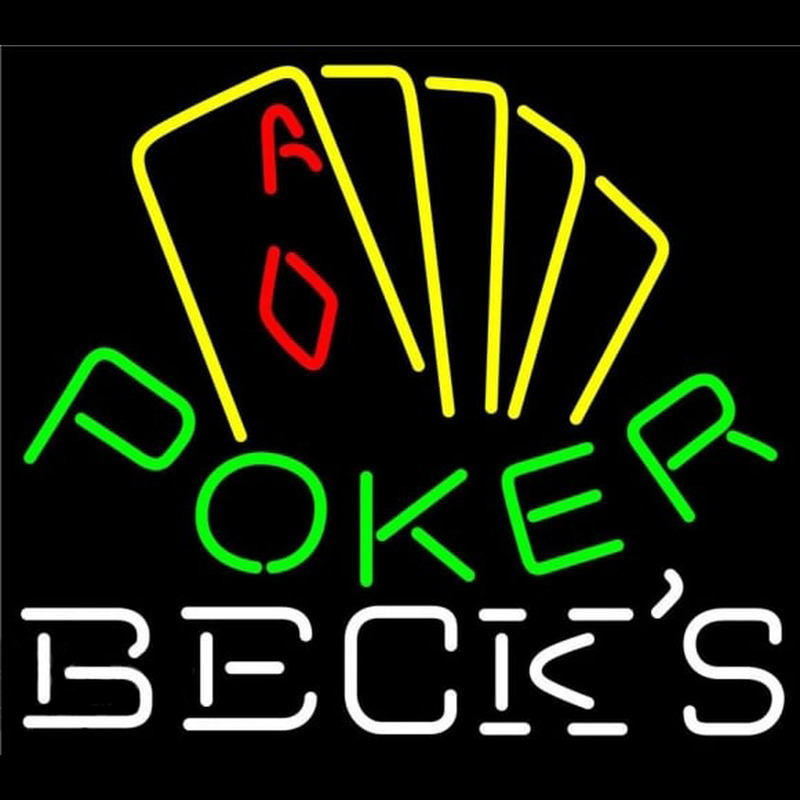Becks Poker Yellow Beer Sign Neonkyltti