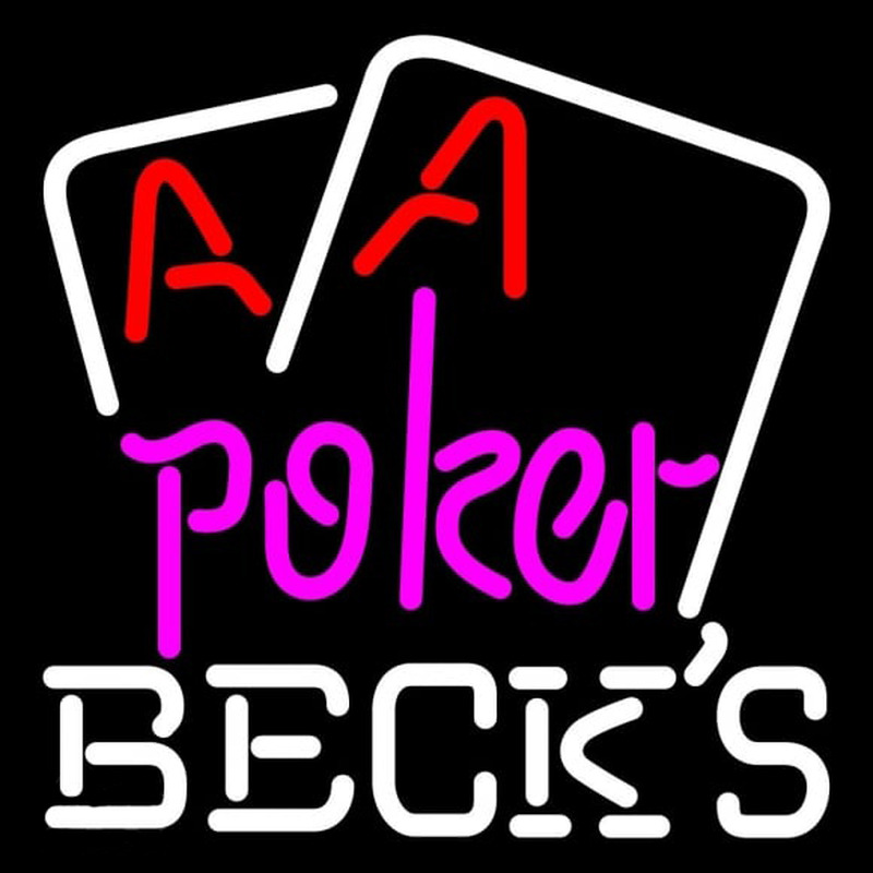 Becks Purple Lettering Red Aces White Cards Beer Sign Neonkyltti