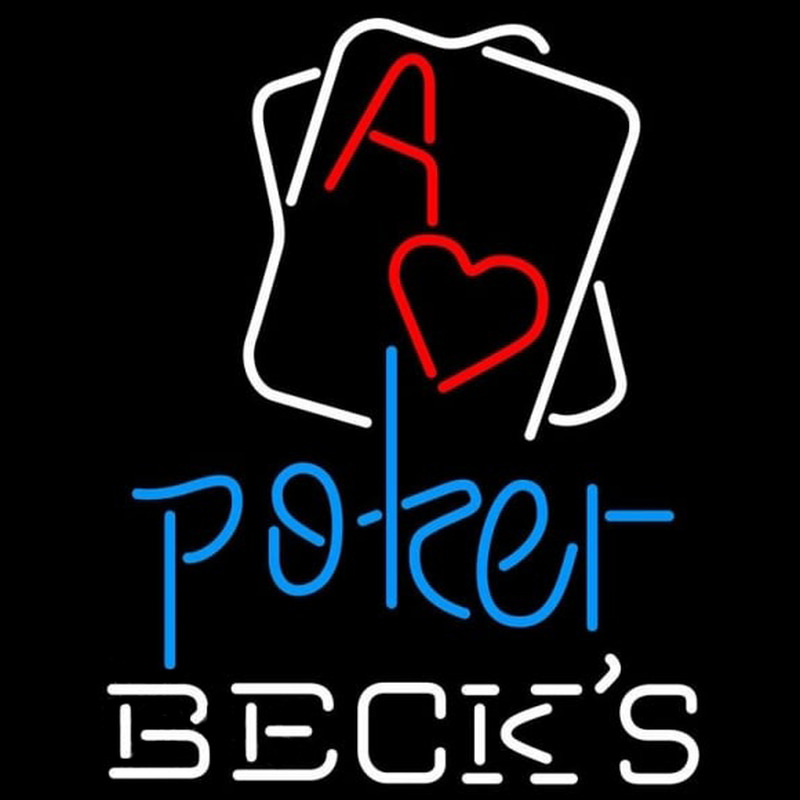 Becks Rectangular Black Hear Ace Beer Sign Neonkyltti