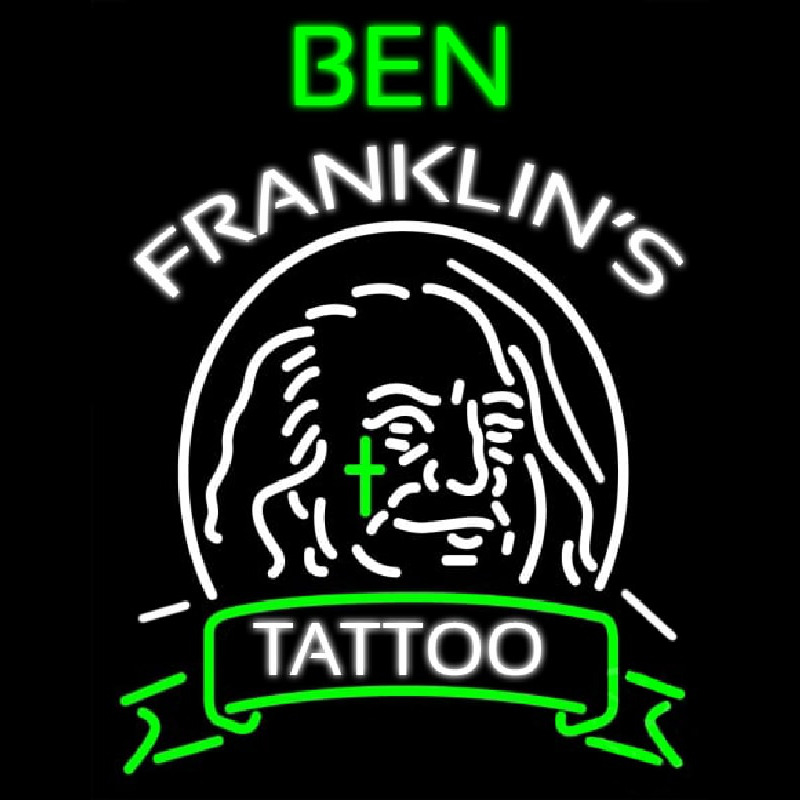 Ben Franklins Tattoo Neonkyltti