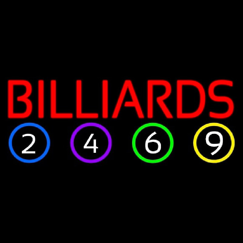 Billiards With Balls Neonkyltti