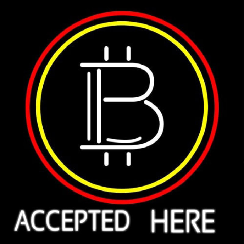 Bitcoin Accepted Here Neonkyltti