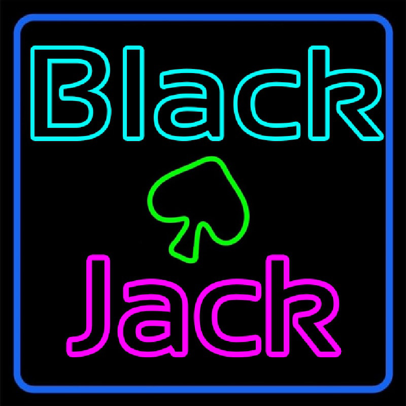 Blackjack Poker Neon Neonkyltti