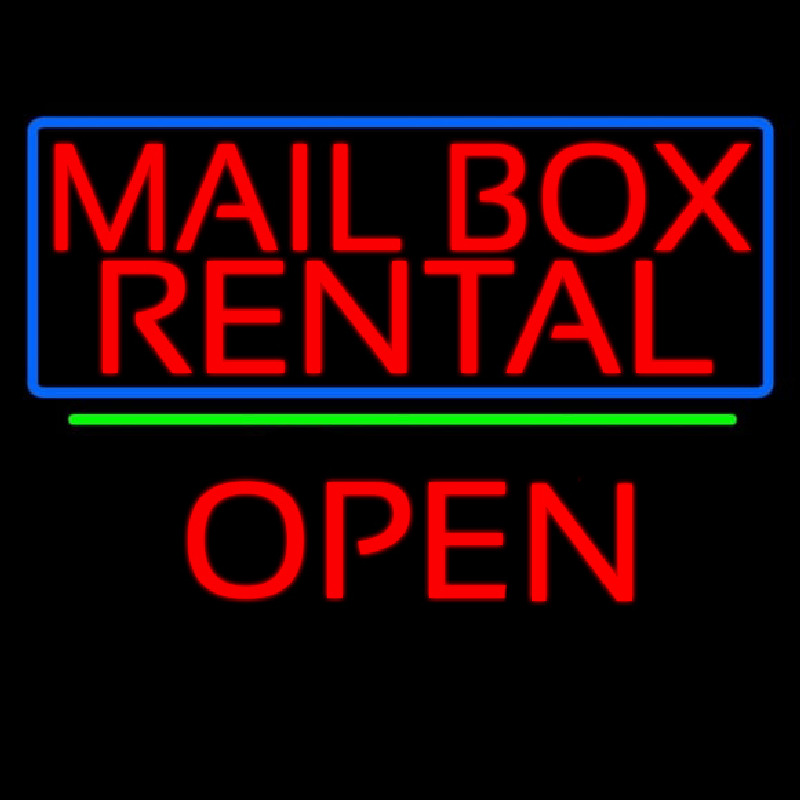 Block Mail Bo  Rental Blue Border With Open 3 Neonkyltti