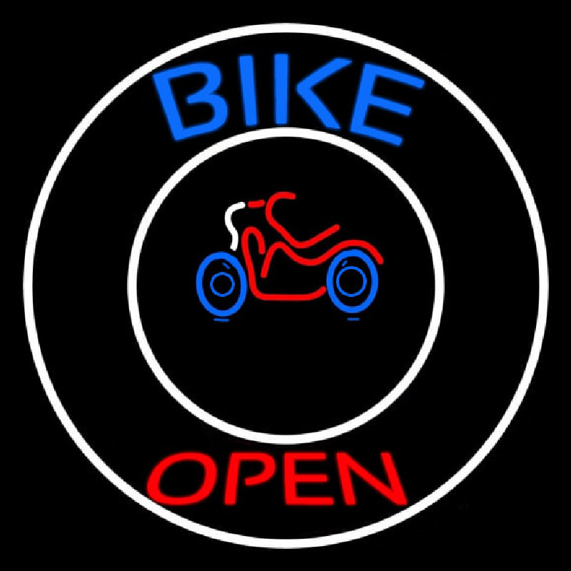 Blue Bike Open With Border Neonkyltti