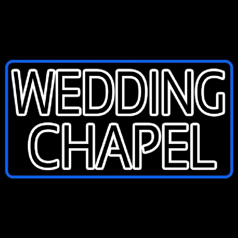 Blue Border Double Stroke Wedding Chapel Neonkyltti