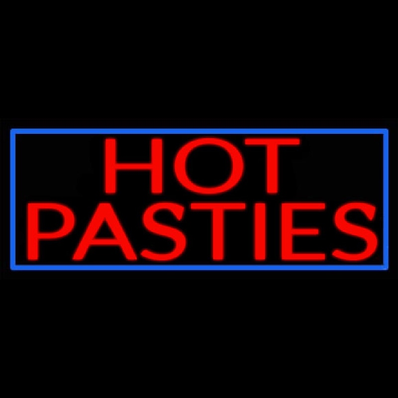 Blue Border Hot Pasties Neonkyltti