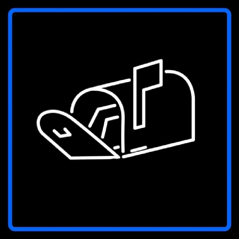 Blue Border Mailbo  Logo Neonkyltti