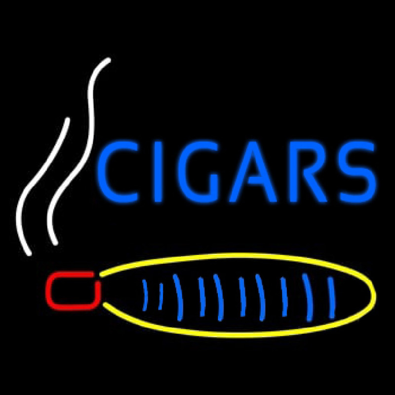 Blue Cigars With Logo Neonkyltti