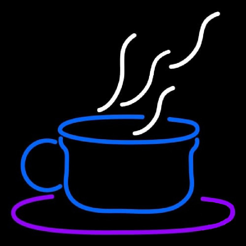 Blue Coffee Cup Neonkyltti