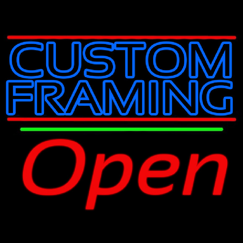 Blue Custom Framing With Lines With Open 2 Neonkyltti